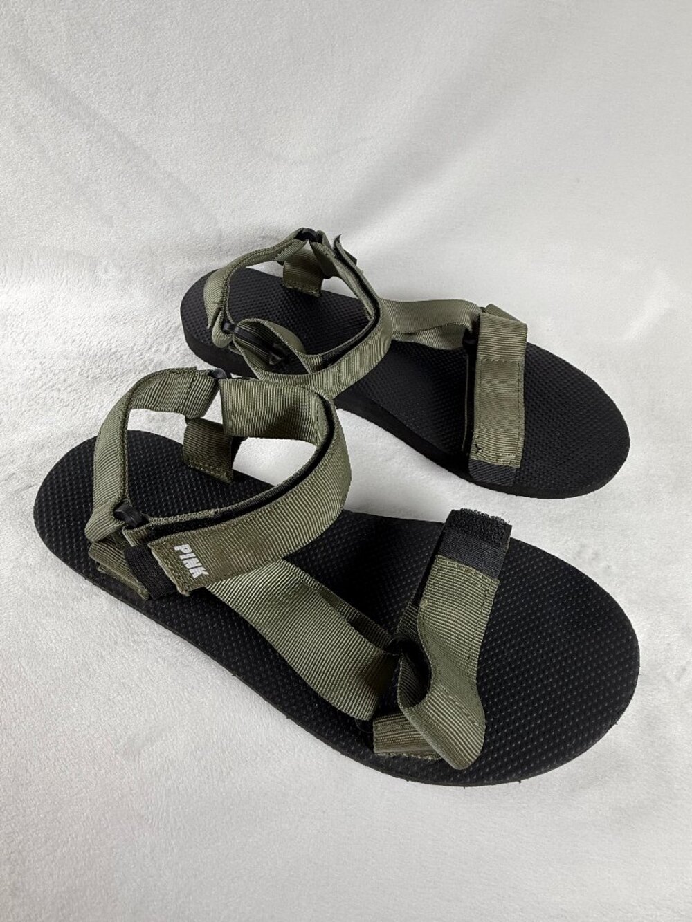 PINK VS Sport Sandals Olive Green Strappy Hiking Style Women’s ~Size 9